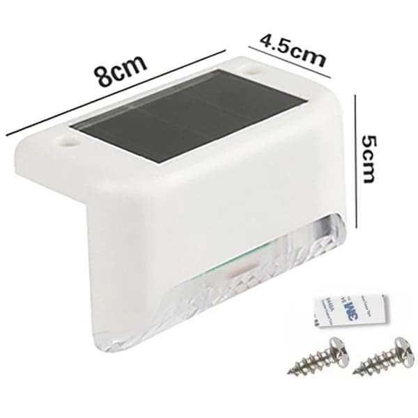 4-pack White LED Solar Lights - Waterproof Outdoor Lights for Steps and Walkway Vit Vitt ljus, 4 st