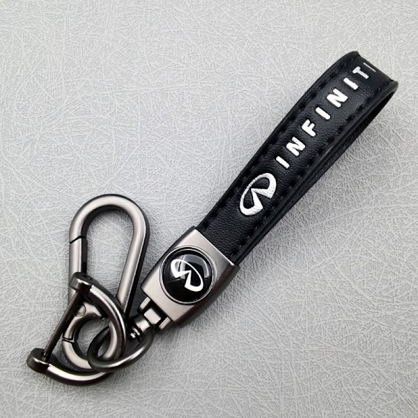 Personoitu metallinen auton avaimenperä logolla - Nahkainen avaimenperä miehille Infiniti Infiniti{EE] Infiniti Gunmetal Hardware