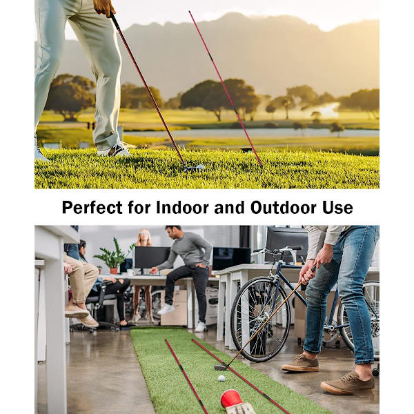 Golf Alignment Sticks - Foldable Golf Training Sticks for Aiming, Putting, Full Swing Trainer, Posture Correction with Transparent Tube Case