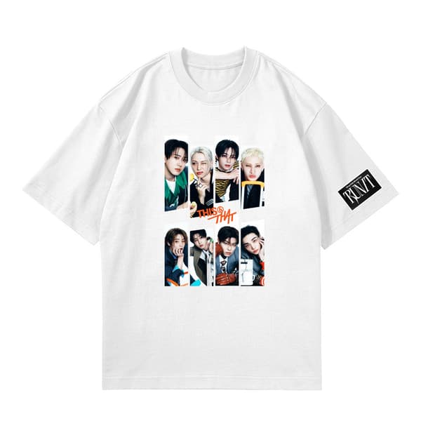 Kortärmad tryckt T-shirt Lös passform Konsertoutfit White-B L