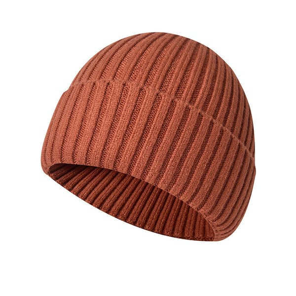 Varm strikket lue for menn kvinner barn vinter skull cap klassisk daglig bruk karamellfarge