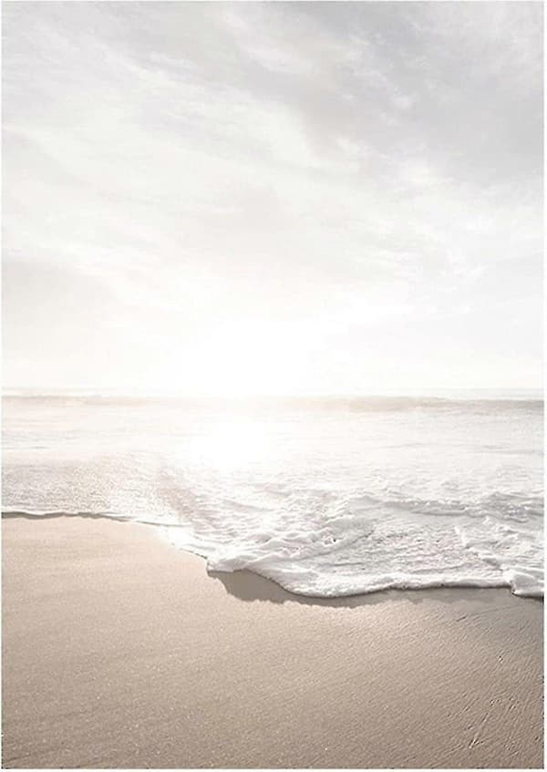 Set med 3 Affischer Vardagsrum - Bilder Dekoration Sovrum - Solnedgång Strand Stilfulla Väggbilder - Utan Bildram (40 X 60 Cm)