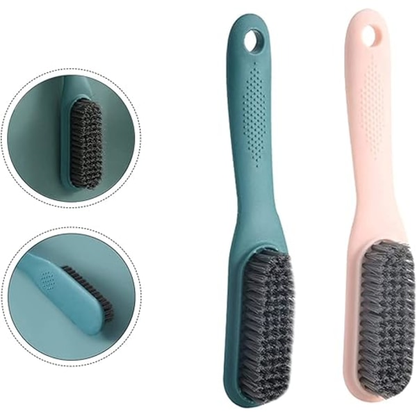 2-part shoe scrubbing and cleaning brush with handle, plastic