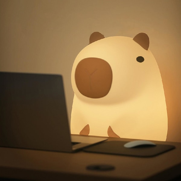 Kapivar Natlampe - USB Genopladelig LED Lampe - Sengelampe med Knap