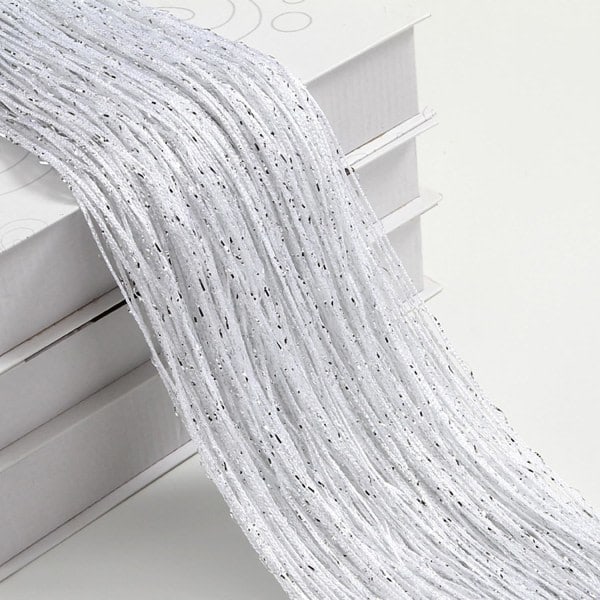 Trådgardiner Dør Myggnett, Elegant Skillevegg Duskgardin for Hjemmeinnredning, Separator for Dører og Vinduer, Hvit (100x200cm){ee}