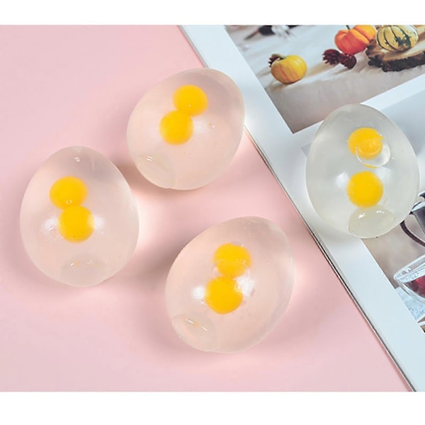 3 st Ägg Squishies Leksaker Mjuka Klämleksaker Klibbiga Händer Squishy Anti Stress Kläm Äggvita, Dekompressionsbollar för Vuxna för Ångestlindring{EE}