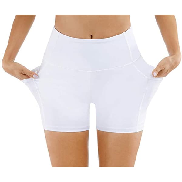 Kompresjonsshorts - Perfekt for Yoga og Trening Hvit M Hvit White M