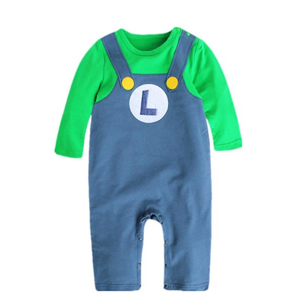 Super Mario Bros Cosplay Skummel Drakt Romper Jumpsuit Baby Rollespill Antrekk Med Hatt Halloween Gaver Grønn Green 9-18M