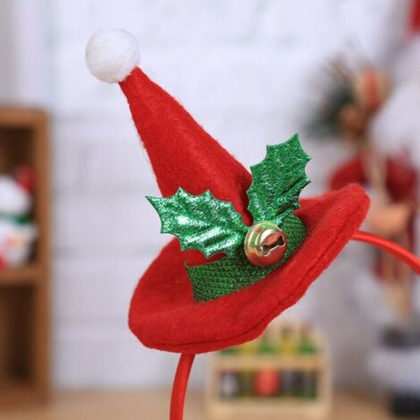 2 st Julhårband Tomte Hårband med Bjällror Juldräkter Tillbehör Party Favörer Gåva