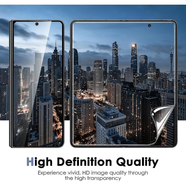 För Samsung Galaxy Z Fold 5 skärmskydd, 3 st Innerskärm flexibel film+3st Bakskärmsskydd härdat glas+3st linsskydd