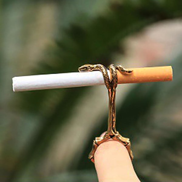 Orm Cigaretthållare Ring Metall Finger Clip Rökning Tillbehör Rökare Present