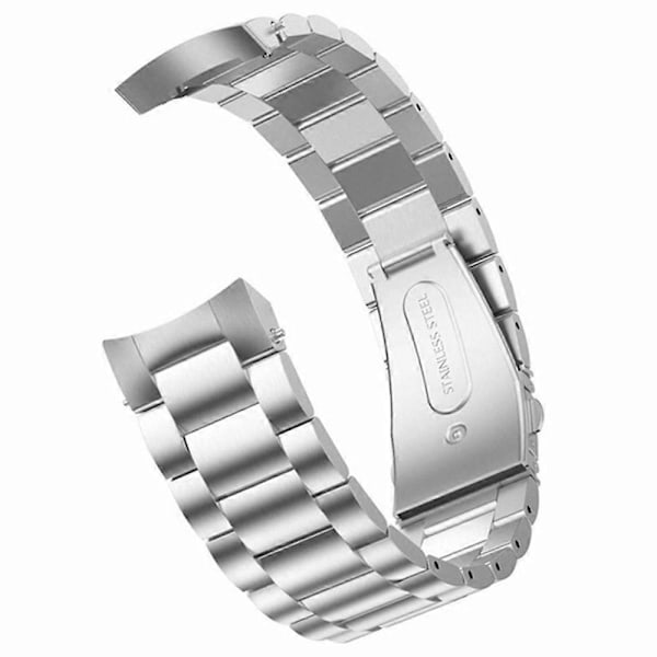 For Huawei Watch GT 5 46mm Klokkereim Tre Perler Rustfritt Stål Erstatningsreim Silver