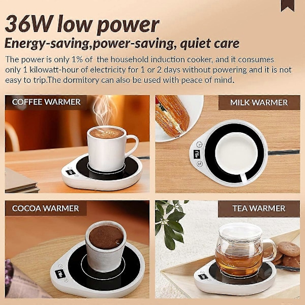 Krusvarmer, Opgraderet Kaffevaremer & Kopvarmer til Skrivebord med 3 Temperaturindstillinger {ee}