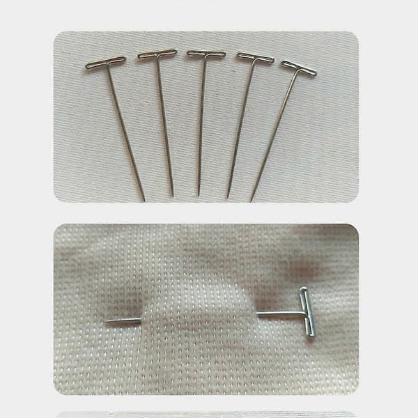 150 Pcs Steel T-Pins for Wigs, Knitting Blocking, Modeling, Crafts 51mm & 38mm