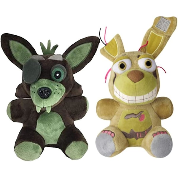 5 Nights Pehmolelut Freddy Bonnie Springtrap Pehmolelu Fnaf Täytetty Eläin Lahjat Lapsille Tytöille Pojille Springtrap and Phantom Foxy