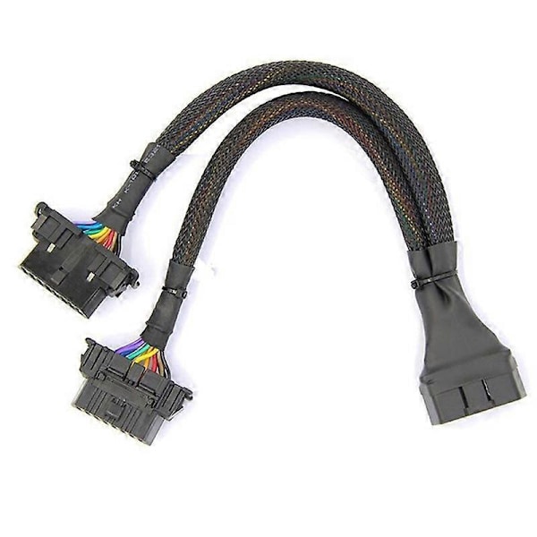 2 i 1 OBD2 Forlængerkabel OBDII Han til 2 Hun Splitter Bil Computer Tilslutning Konverteringsstik{ee]