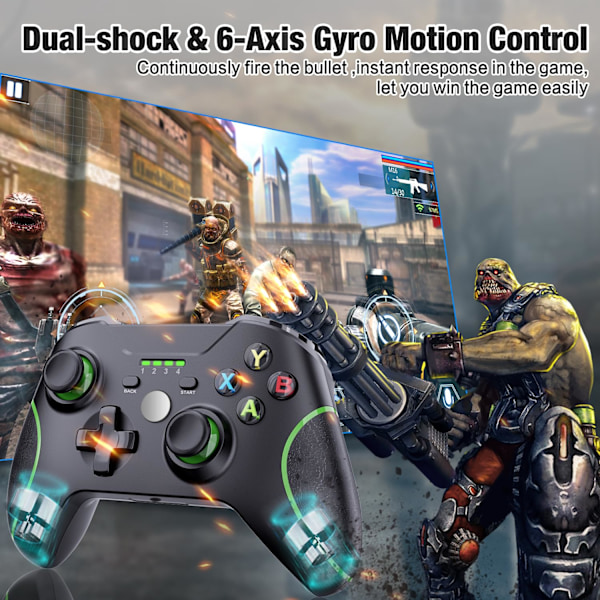 Yhteensopiva Xbox One, Xbox Series X / S，Xbox One X / S，PC:n kanssa, peliohjain 2,4 GHz:n langattomalla sovittimella