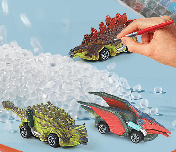 6 stk. pakket dinosaur-pullback-bil Tyrannosaurus Rex-model børns inertilegetøj, holdbart mod fald