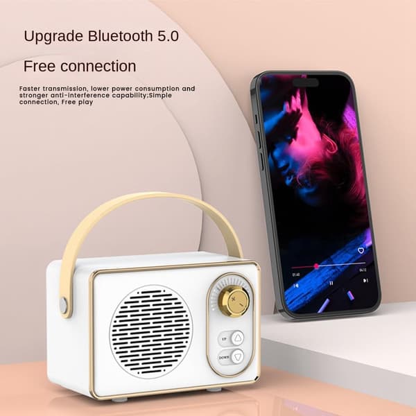 Premium Retro Bluetooth-kaiutin erittäin pitkällä akunkestolla, violetti