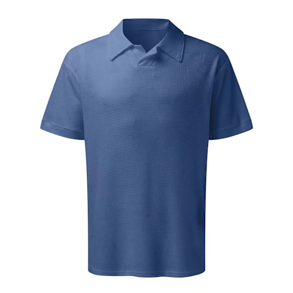 Miesten vohvelineulospoolopaita ja shortsit, 2-osainen asu, kesäpuku, laivastonsininen{ee} Navy XL