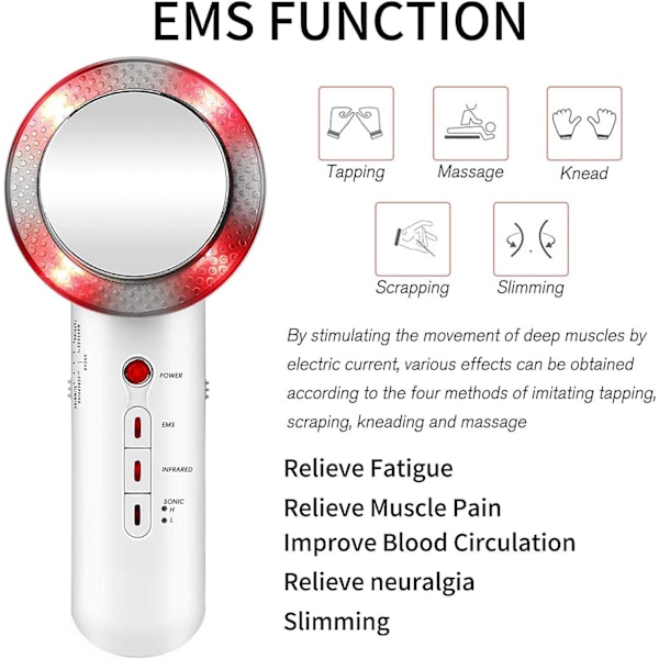 Kropsskulpturmaskine, håndholdt cellulitemassageapparat til ansigt, arm, talje, mave, ben, hofter