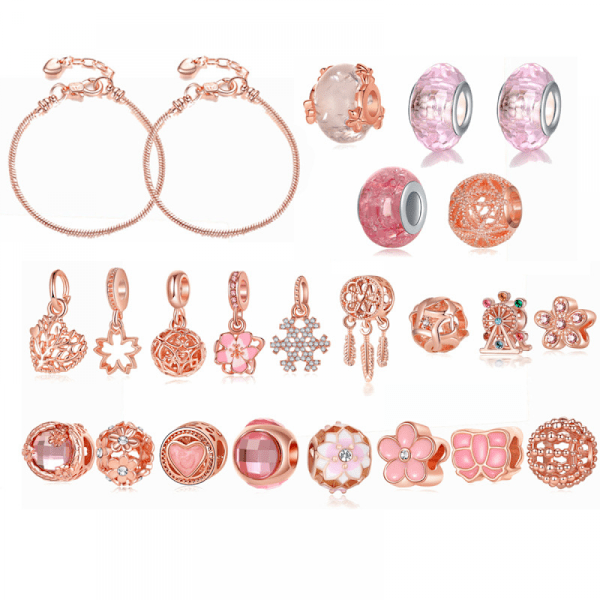 Jule Blind Box DIY Perle Rosaguld Charm Armbånd Gave rose gold