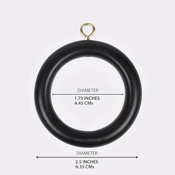 12-pack Trä Gardinring, Trä Draperiring, Draperier Gardinstång, Duschdraperiringar, 4,45 cm Innerdiameter, Passar upp till 3,17 cm Gardinstångsring...