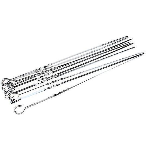 20 stk BBQ Grillspyd Flate Metall Grillspyd Rustfritt Stål Shish Kabob Pinner