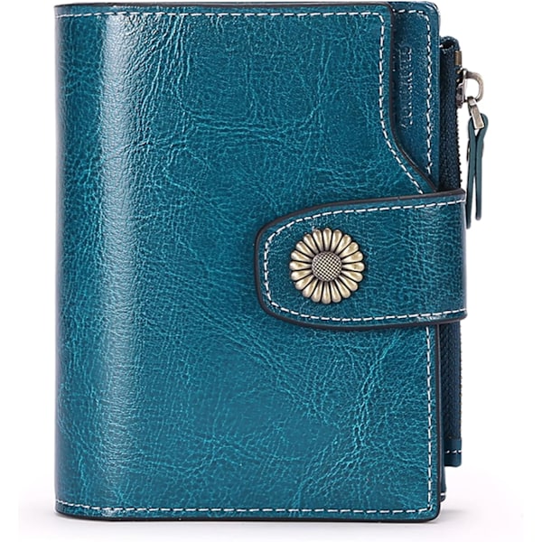 Women's RFID Blocking Genuine Leather Short Wallet ZQKLA