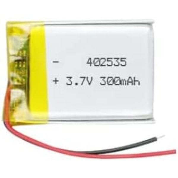 Lithiumbatteri 3.7V 300mAh Model 402535 | Med beskyttelseskredsløb | Genopladeligt, kompatibelt med Bluetooth-høretelefoner og TWS-høretelefoner