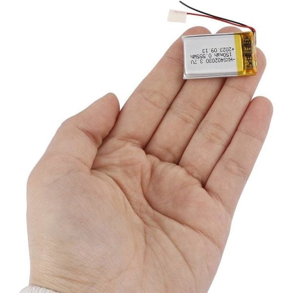Litiumakku 3.7V 150mAh Malli 402030 | Suojapiirillä | Ladattava, yhteensopiva Bluetooth-kuulokkeiden ja TWS-kuulokkeiden kanssa, korkea kestävyys
