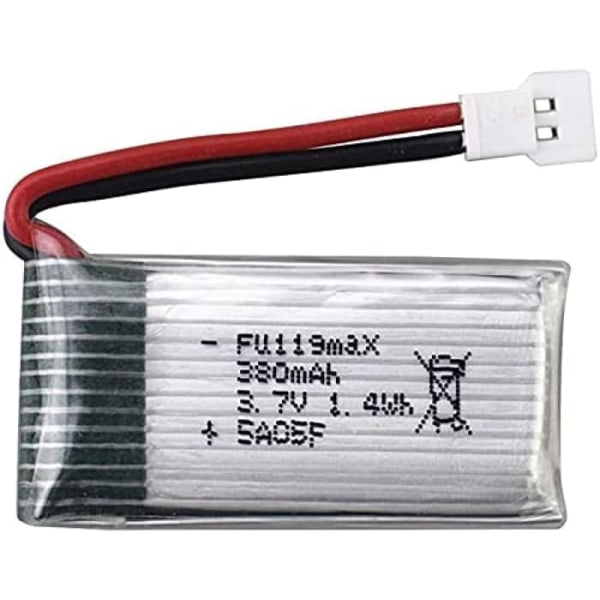 4 kpl 3,7 V 380 mAh ladattava LiPo-akku Hubsan X4 H107c H107d H107L, Syma X11 X11C, HS170 HS170C Rc Quadcopter -nelikoptereihin