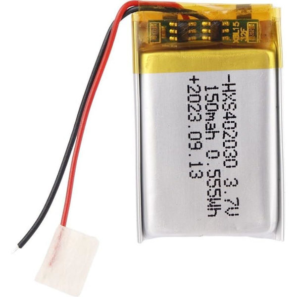 Litiumakku 3.7V 150mAh Malli 402030 | Suojapiirillä | Ladattava, yhteensopiva Bluetooth-kuulokkeiden ja TWS-kuulokkeiden kanssa, korkea kestävyys