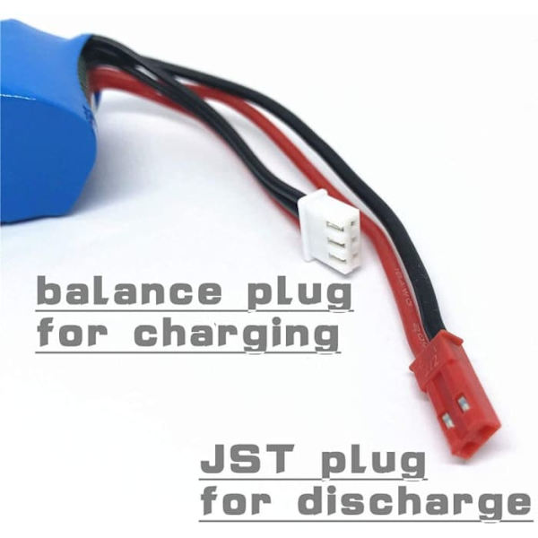 2 stycken laddningsbara Lipo-batterier (7,4 V 1100 mAh) för bildrönare Wltoys A949 A959 A969 A979 V912 V913 V262 L959 T23 T55 F45