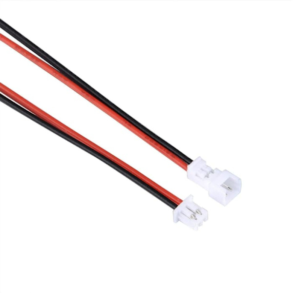 Sarja, jossa 40 JST-liitintä 1,25 mm, 20x uros/naaras, 80/100 mm kaapelit harraste-/LED-käyttöön, sopii akkuihin ja harrasteliitäntöihin, punainen