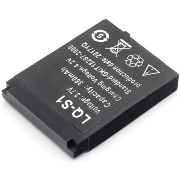Batteri för smarta klockor, LQ-S1 3,7 v 380 mAh Uppladdningsbart LI-Ion Polymer-batteri för smarta klockor DZ09