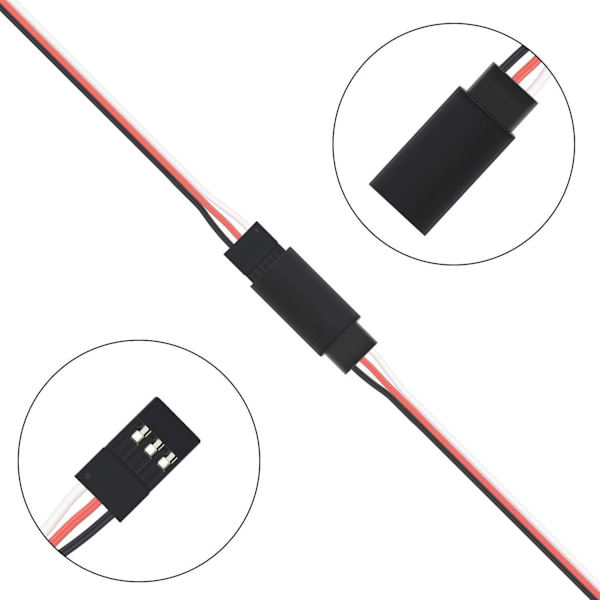 Servo jatkokaapeli 150mm 10 kpl | 3-nastainen uros-naaras | AWG 22 korkealaatuinen johdin | Yhteensopiva Futaba & JR, RC-auto, lentokone