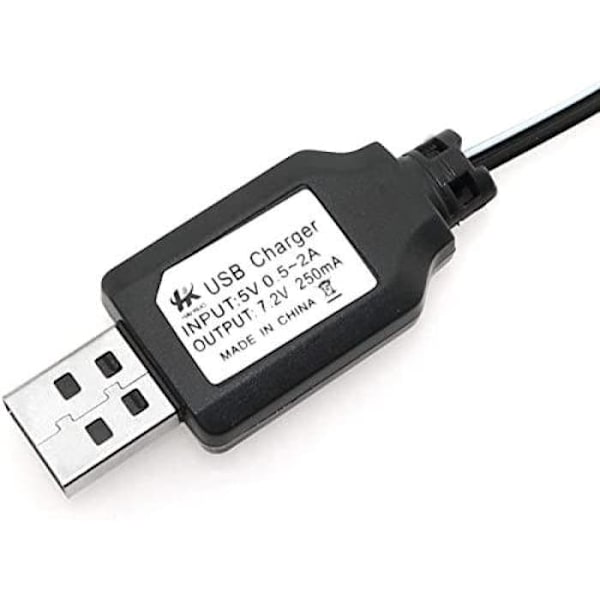 SM-2P 250mAh USB-latauskaapeli | 7,2 V Ni-MH RC-autoakkuja, RC-helikopterin SM-2P-laturi, muovi