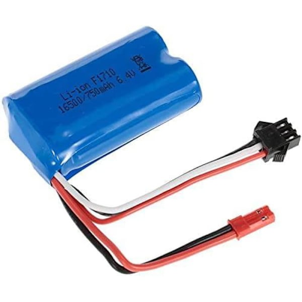 2 st laddningsbara Lipo-batterier (6,4 V 750 mAh) för bil för A959-A A969-A A979-A K929-A RC Truck 16500