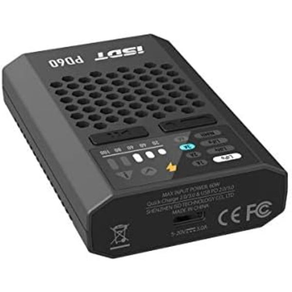 Lipo-tasapainolatur PD60, 60W 6A | USB-C-tulo | 1-4S Lipo/LiFe/LiIon & 1-12S LiHv/Pb/NiMH