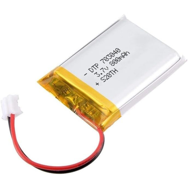 Litiumakku 3.7V 800mAh Malli 703040 | Suojapiirillä | Ladattava, yhteensopiva Bluetooth-kuulokkeiden ja TWS-kuulokkeiden kanssa, korkea kestävyys