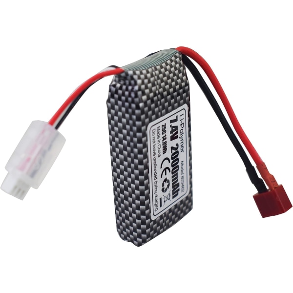 Set med 2 LiPo-batterier 7.4V 2000mAh, T-kontakt, 2in1 laddare | Passar till RC 9200, 9200E, 200E, 9202E, HM101, 9125, S920, S921, HB101