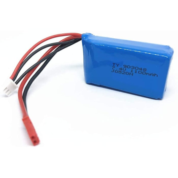 Ladattava Lipo-akku (7,4 V 1100 mAh) kuvauskoptereille A949 A959 A969 A979 V912 V913 V262 L959 T23 T55 F45