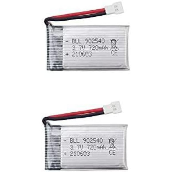 2 delar uppladdningsbart lipobatteri (3,7v, 720mAh Lipo) för Rc Quadricopter drönare Syma X5 X5C X5SC X5SW, Cheerson CX-30W, Skytech M68, Wltoys F949