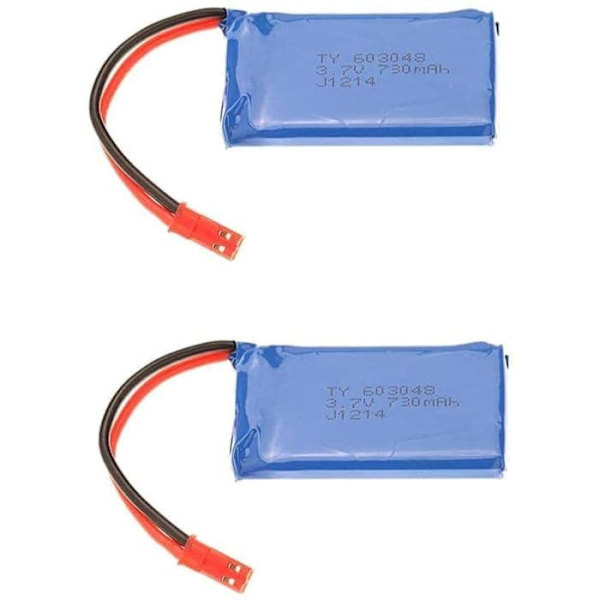 2 stycken uppladdningsbara lipobatterier (3,7 V 730 mAh) för Wltoys V636 V686 V686G V686K JJRC V686 Quadricopter Drone