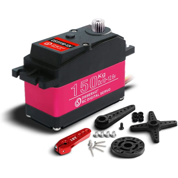 Metal Gear Servomotor DS51150 12V Digital Servo 150KG Cam 18T för Baja Car 1/10 Modell Lastbil (180 grader)