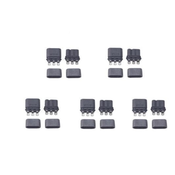 10 par MR 30 svartfärgade kontakter med metallnagel för RC Lipo modellbatterier