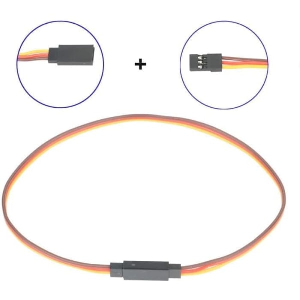 12 kpl JR-jatkokaapeli Servo 3-nastainen 26AWG Uros naar Naaras Futaba JR-kaapeli kauko-ohjattaviin lentokoneisiin 3 kpl x Cm 7, 15, 30, 60