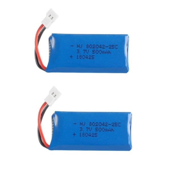 2 styk 3,7v, 500mAh genopladelige lipo-batterier til Rc Quadcopter drone HUBSAN X4 H107L H107C H107D H107 V252 JXD 385