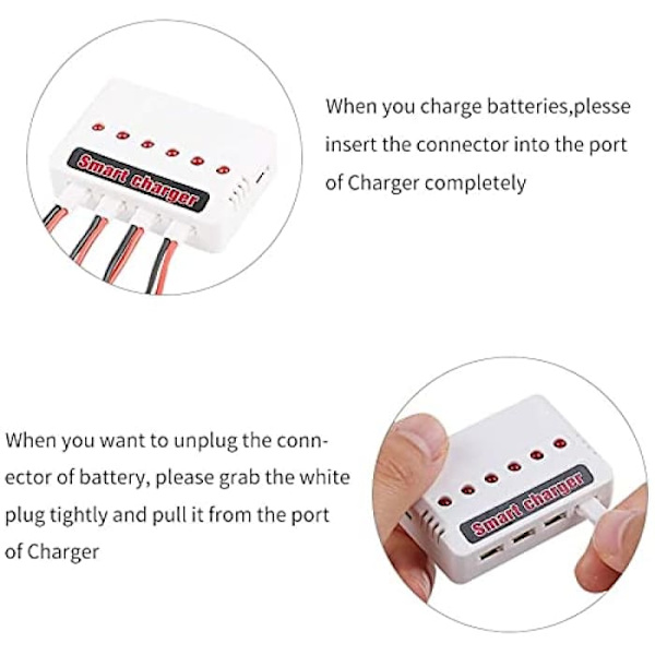6 i 1 USB litiumbatteriladdare Universell batteriladdare för Hubsan H107D Syma X5C Quadcopter RC Helikopter Tillbehör